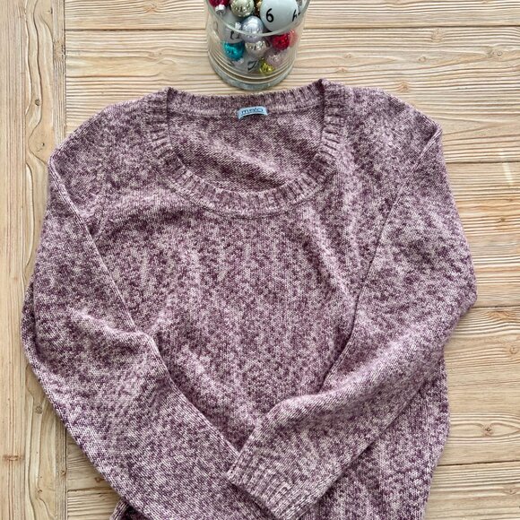 Malo 100 Percent Cashmere Plum Marled Knit Sweater Size Medium Made in Italy - Picture 1 of 7